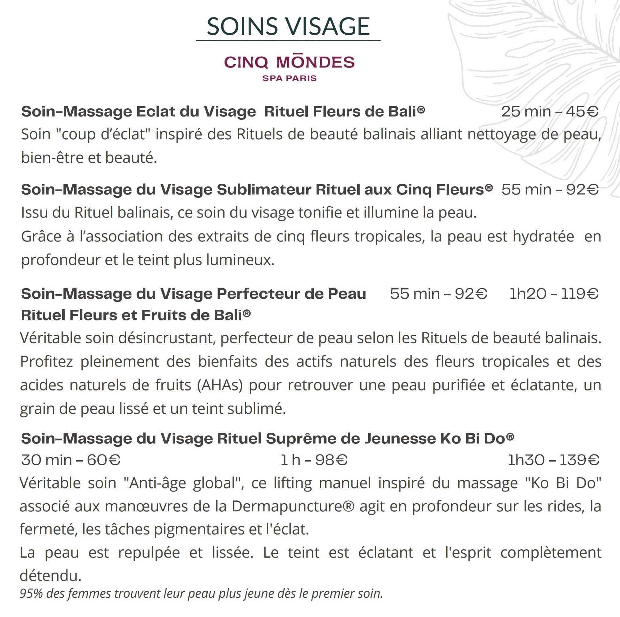 Soins Cinq Mondes Visage