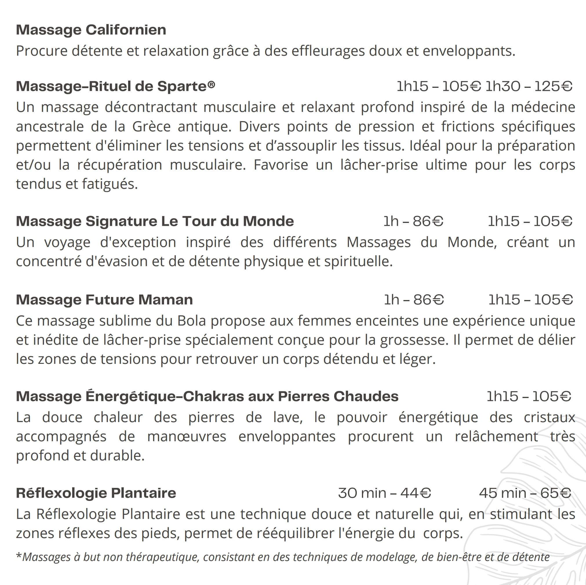 Massages et Accès Spa (suite)